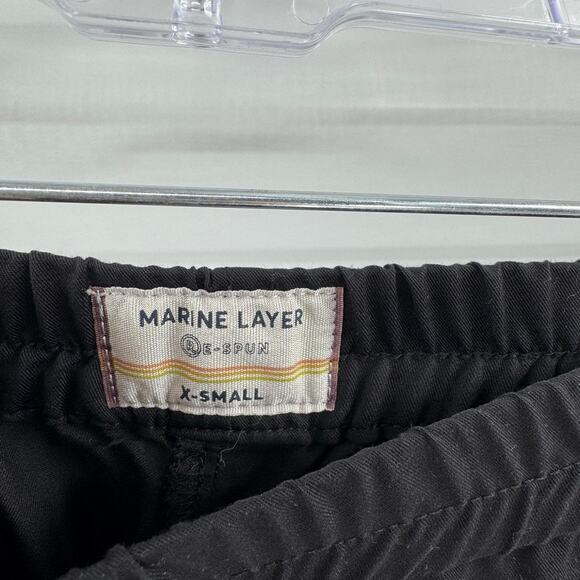 Marine Layer Re-Spun Allison Pants Sz XS Black Tulip Hem Pull On Lightweight - Picture 6 of 8